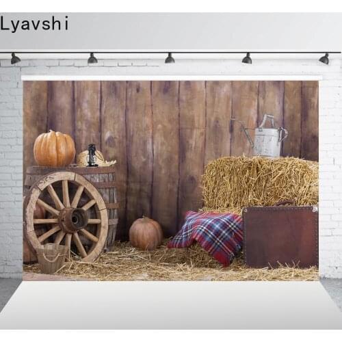 Lyavshi autumn rural farm pumpkin wheel haystack photography background baby kid photo studio photography background