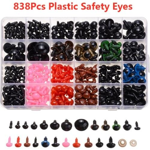 Plastic Safety Eyes Set And Noses For Dolls Soft Toy DIY Accessories Funny Toy Eyes Animals Crafts Supplies