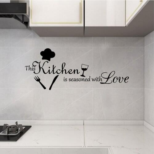 Creative kitchen pattern Wall sticker Kitchen dining living room home decoration mural background decor wallpaper art stickers