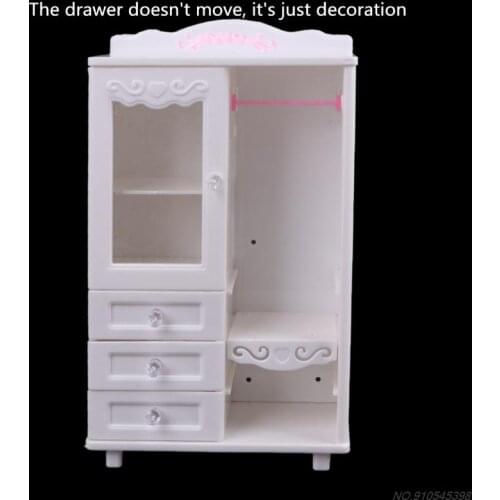 New Luxury White Wardrobe Closet Accessories Furniture Girls Gift For Babie Doll AG04 21 Dropshipping