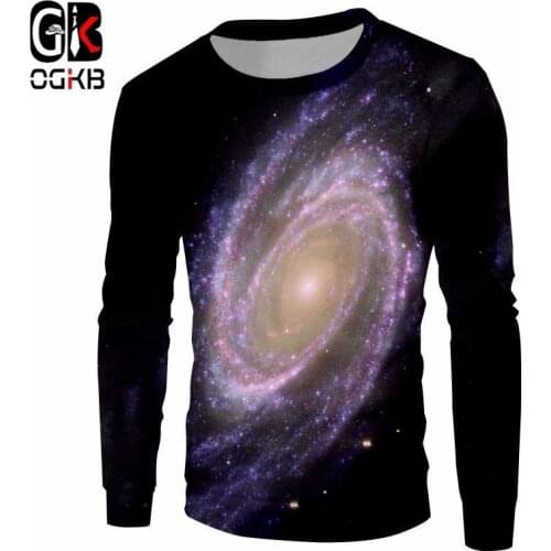 OGKB Fashion Men/womens Cool Print Nebula Star 3d Sweatshirt Hoodies Man Hiphop Crewneck Pullovers Long Sleeve Sweats Jumpers