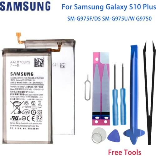 Original Samsung Galaxy S10 Plus Phone Battery EB-BG975ABU 4100mAh For Samsung Galaxy S10 Plus S10+ SM-G975F/DS SM-G975U G9750