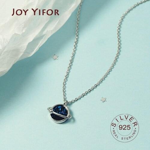 925 sterling silver necklace ladies elegant chain necklace fashion univers shape sterling silver jewelry round r necklace