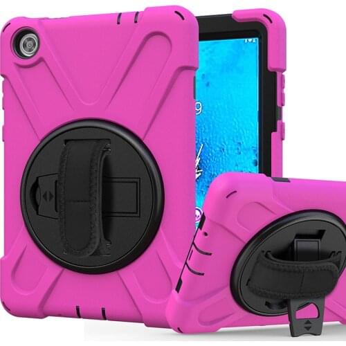 Shokcproof Cover for Lenovo Tab M8 TB-8505X 8505F 2019 Silicone Durable Case with Hand Strap and Adjustable Bracket