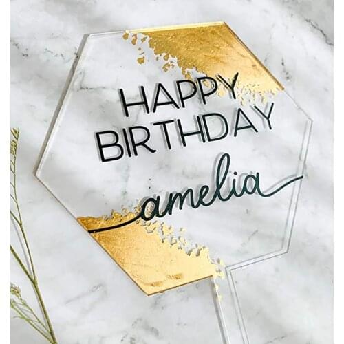 Blank Hexagon Acrylic Cake Toppers Personalised DIY Cake Topper Blanks for Wedding Birthday Festival Party Cake Decor