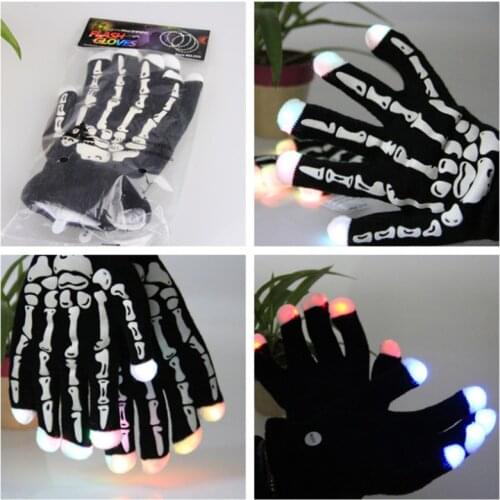 2018 Sale 1pairs/lot New Style Led Gloves Fingers Light Up Toys Halloween Party Flashing With Bulbs Dancing Supplies Finger Toy