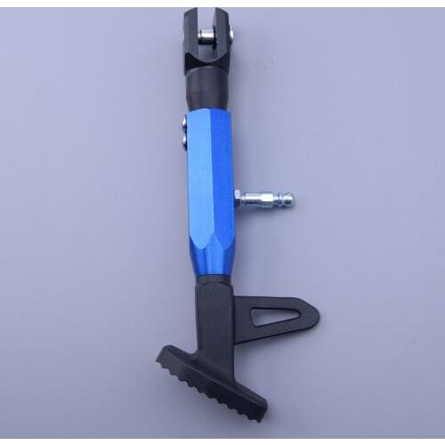 Black Blue 19-22CM CNC Alloy Adjustable Motorcycle Single Side Stand Leg Foot Kickstand Supporter Accessories