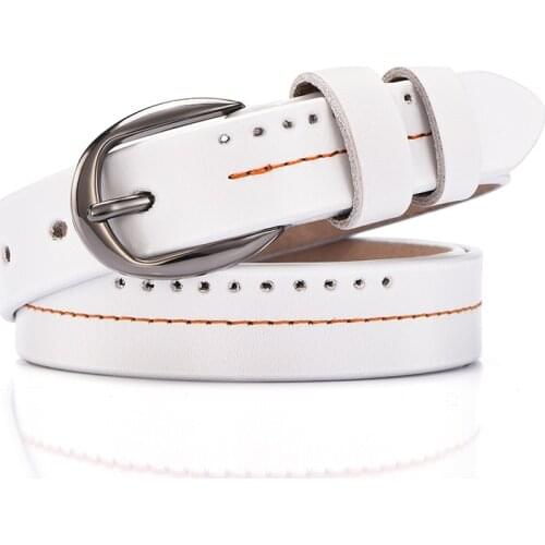 Women Fashion Genuine Leather Belt Designer Punk Retro Belts for Jeans High Quality Female Luxury Straps Metal Pin Buckle Belts