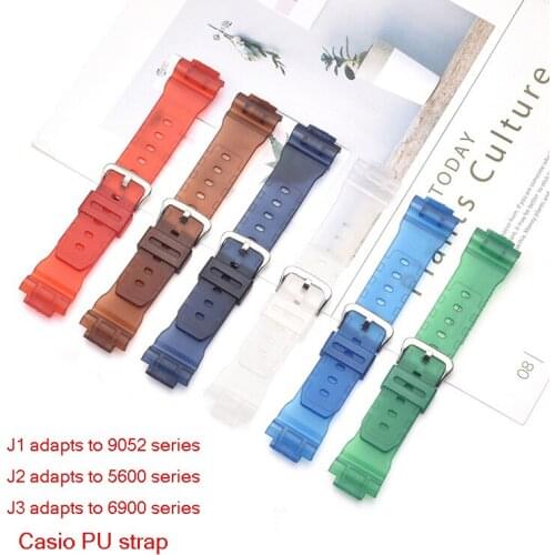 Colorful Watch Band Suit for Casio 9052 5600 6900 Series Sports Diving Watch with Color Resin PU Watch Band
