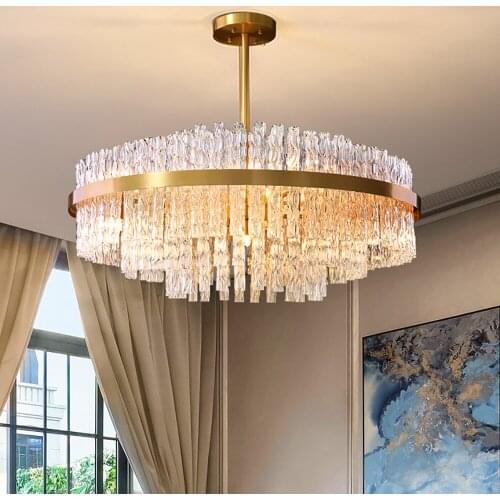Luxury gold Chandelier for Living ding Room Home decor led hanging fixtures bedroom creative design Cristal Lustre
