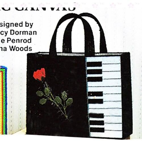 Manual three-dimensional embroidery 5D cross stitch new living room female models print thick wool embroidery piano rose bag