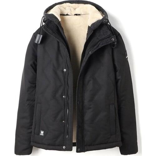 Warm Winter Hooded Coats Mens Jacket Cotton Velvet Wadded Coats Plus Size 4XL Casual Padded Outwear Clothing Overcoats 2020 A871