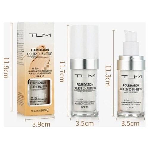 Face Moisturizing Liquid Cover Concealer Colour Changing Warm Skin Tone Foundation Makeup Base Nude for Women