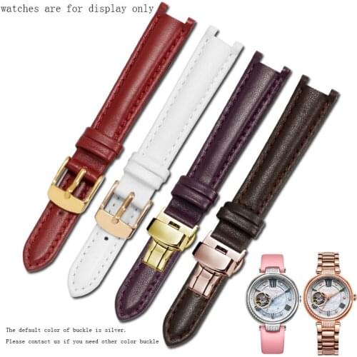 Concave interface Leather watchband black red brown blue wristband Suitable for LS5870 LS5871 womens leather bracelet