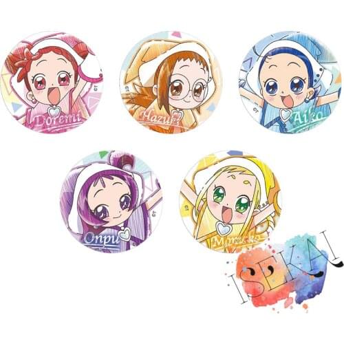 Magical DoReMi Anime Badge Game Art Version Onpu Hazuki Aiko Momoko Ojamajo DoReMi Metal Badge Brooch Pins