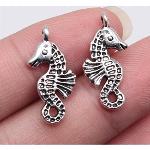WYSIWYG 10pcs 23x9mm Antique Silver Color Hippocampus Charms Pendant For Jewelry Making DIY Jewelry Findings