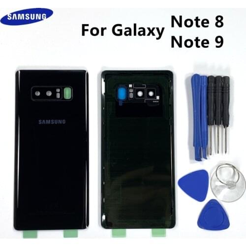 For SAMSUNG Galaxy Note 9 N960 SM-N960F Note 8 N950 SM-N950F Rear Glass Case Battery Door Back Cover Housing Camera Lens + Tools