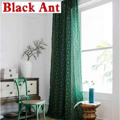 Green Curtain for Living Room Gold Christmas Bell Pattern for Window Bedroom Semi-Shading Drape Kitchen Custom Made X298#40