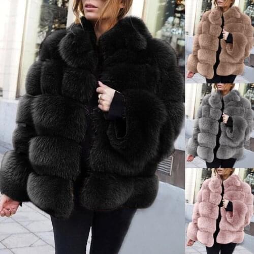 Fashion autumn and winter high quality artificial fox fur coat for women 2021 retro long sleeve hooded slim short jacket furry c