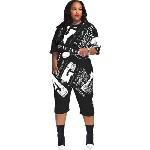 2 Piece Set For Women Letters Print Casual T Shirt Tops And Harem Pants Outfits 2021 New Fashion Hip Hop Lounge Wear Set