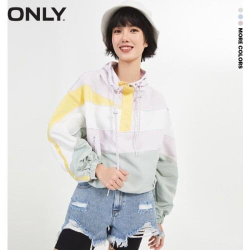 ONLY2021 summer new style short tie-dye loose pullover hooded coat windbreaker women | 121136031