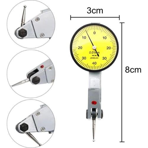 0-0.8mm Precision Waterproof Dial Gauge Test Lever Indicator Dial Gauge Scale Meter Accuracy Indicator Center Finder Micrometre