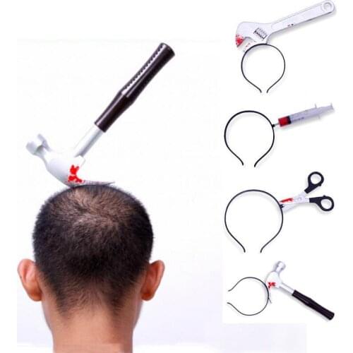 Halloween Horror Headband Knife Scary Halloween Party cosplay Decoration Halloween Event Accessories Props Supplies 1pc