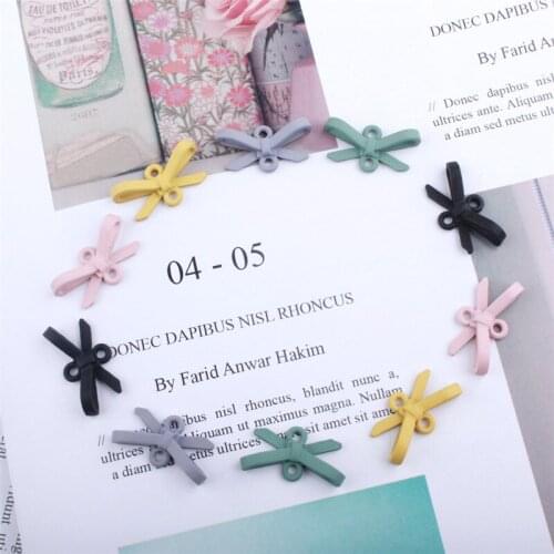 10pcs 20*10mm DIY Fashion Dangle Painted Bowknot Charms Connector Metal Paint Bow Tie Pendant Bracelet alloy Earring Accessories