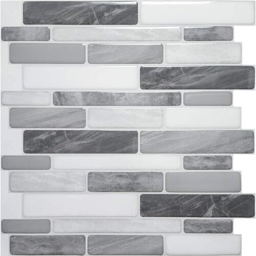 10-Sheet 3D Peel and Stick Backsplash Home Vinyl Decorative Tiles Waterproof Tile for Kitchen