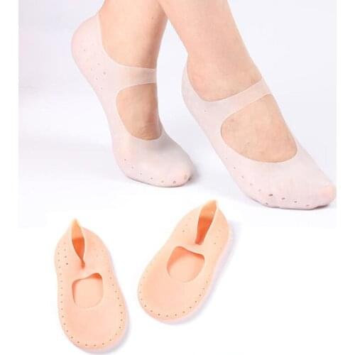 2 Pcs Silicone Insole Gel Sock Foot Care Tool Feet Protector Pain Relief Crack Prevention Moisturize Dead Skin Removal Sock