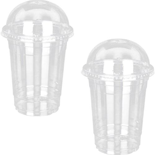 20pcs 50pcs Disposable Transparent Cup Cups Cold Drinks Takeaway Packaging (with Dome Lid)