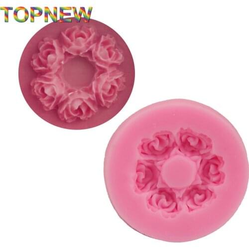 3.7*0.7CM Rose flower Shape 3D Silicone mold soap chocolate mould for kitchen baking clay DIY cake Decorating tools C1784