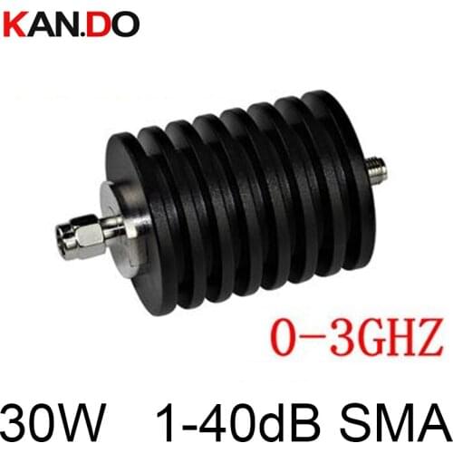 30W SMA attenuator DC-3Ghz 1-40DB option attenuation feeder connector RF COAXIAL jack 30W power Attenuator 3ghz attenuation