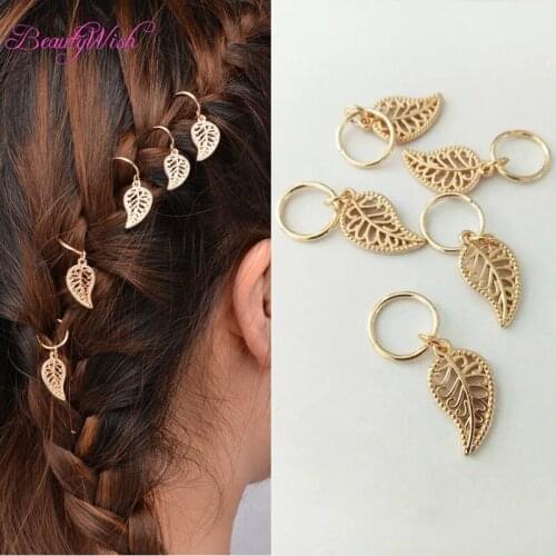50units Silver Hair Braid Dreadlocks Bead Gold Tone Hair Cuffs Dread Tube Charm Dreadlock Hair Accessaries Extension