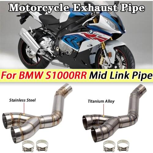 60MM Motorcycle Exhaust Middle Link Pipe Slip on for BMW S1000RR S1000R 2010-2015 Escape Moto Muffler Mid Pipe Titanium alloy