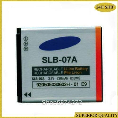 720mAh SLB-07A SLB07A SLB 07A CameraBattery For SAMSUNG PL150 ST50 ST500 ST550 ST600 TL90 TL100 TL205 TL210 Battery