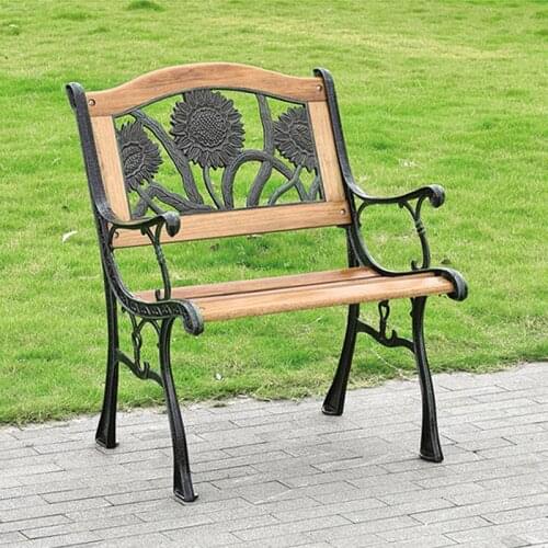 800 Outdoor Solid Wood Chair Single Leisure Chair Cast Iron Art Chair Outdoor Garden Courtyard Villa Balcony Outdoor Chair