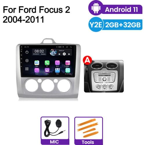 Android 11 wifi usb Car radio stereo gps navigation For ford focus 2 3 Mk2 Mk3 2004-2011 2.5D screen quad core 32GB ROM 2GB RAM