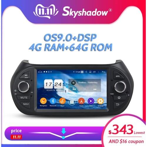 IPS DSP Android 10.0 4GB RAM 64GB ROM Car DVD Player Wifi Bluetooth RDS Radio GPS Map For FIAT/Fiorino/Qubo/Citroen/Nemo/Peuge