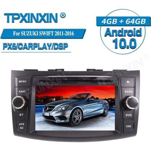 PX6 4+64G For SUZUKI SWIFT 2011-2016 Android 10 Car Multimedia Player GPS Navigation Audio Stereo Screen Head Unit Tape Recorder