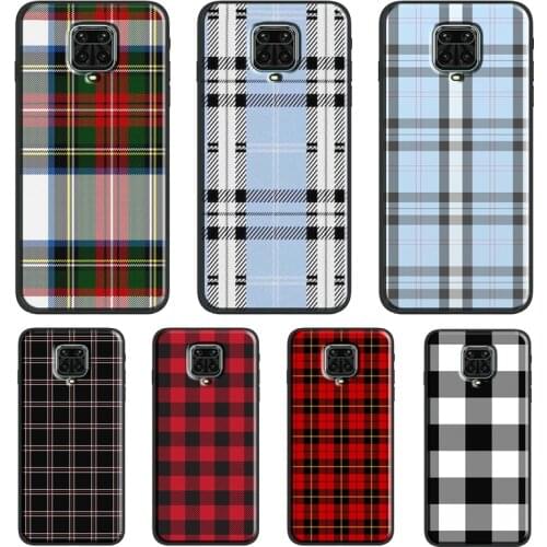 Plaid Pattern Stripes For Xiaomi Redmi Note 10 7 8 9 Pro Note 8T 9S Soft Case For Redmi 9T 9A 9C K40 Pro Cover