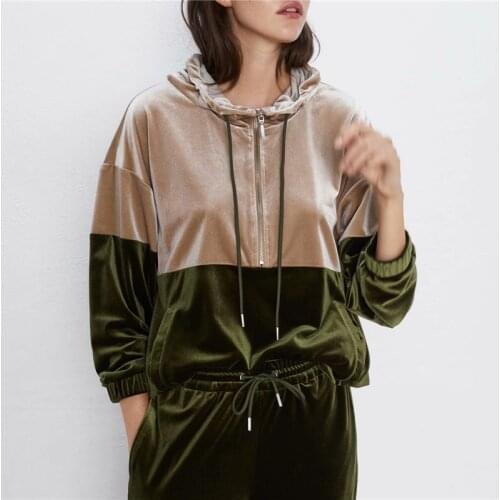 Spring Autumn Joggers Hoodies Set Chic Ladies Striped Pants Set Women Two Piece Set Patchwork Oversize Jacket Set