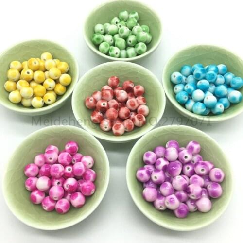 Meideheng Kids DIY speckle beads Wave Rainbow colour mixture Childrens necklace jewelry accessories making 10mm 60pcs/bag