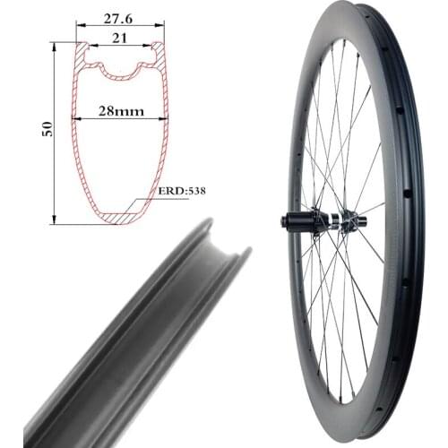 1pair 1460g Carbon Bike Disk 50mm 28MM Wide Tubeless Road Disc Brake CX Cyclocross Carbon Gravel Wheels