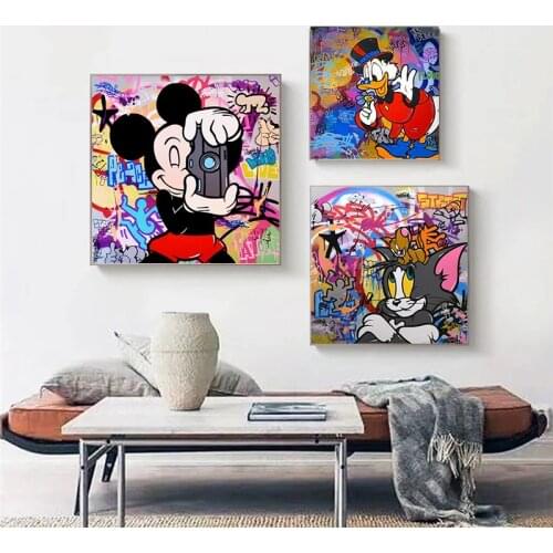 Disney Watercolor Anime Cartoon Canvas Painting Posters Prints Wall Graffiti Pop Art Pictures for Living Room Decoration Cuadros