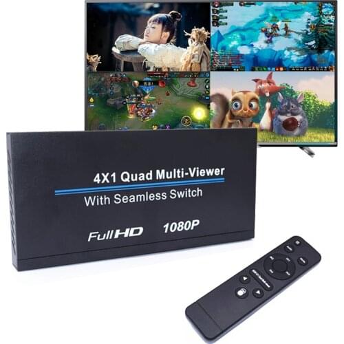 Full HD 1080P 4x1 Multiviewer HDMI-compatible DVD PC To TV Monitor Quad Multi-viewer Video Converter 4 Screens Seamless Switch