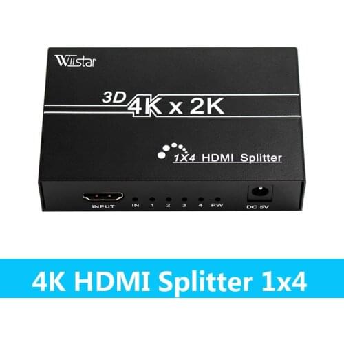 HDMI Splitter 4K Full HD 1080p Video HDMI Switch Switcher 1X4 Split 1 in 4 Out Amplifier Display For HDTV DVD PS3
