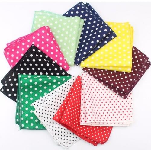 Dot Cotton Handkerchiefs Woven Colorful Printing Round Pocket Square Mens Casual Circle Square Pockets Handkerchief Towels