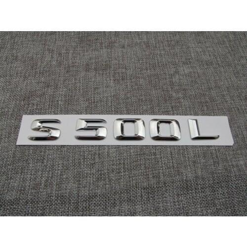 Chrome Number Letters S 500LTrunk Emblems Badges for Mercedes S Class S500L