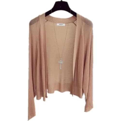 New Spring Summer Womens Cardigans Loose Oversized Sun Protection Clothing Trendy Lady Ice Thin Coats FemaleKnited Sweaters